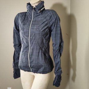Lululemon RunBack On Track Jacket Coal Gray Pig Pink Shale Stripe 6
